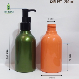 CHAI NHỰA ĐỰNG DẦU GỘI, SỮA TẮM 200ML