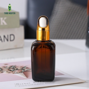 Chai Đựng Serum Thuỷ Tinh 30ml Nắp Vàng