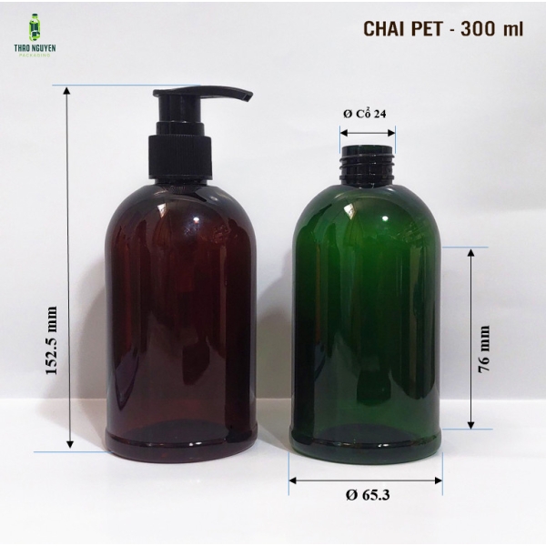 Chai nhựa 300ml đựng dầu gội, sữa tắm